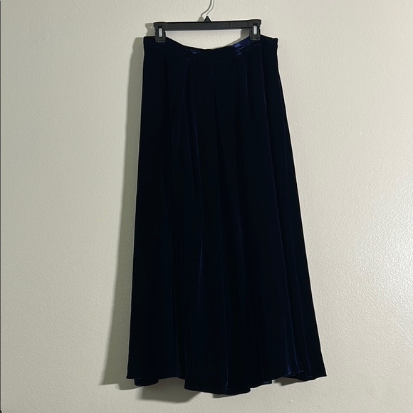 Midnight Blue Velvet Maxi Skirt - Picture 1 of 5